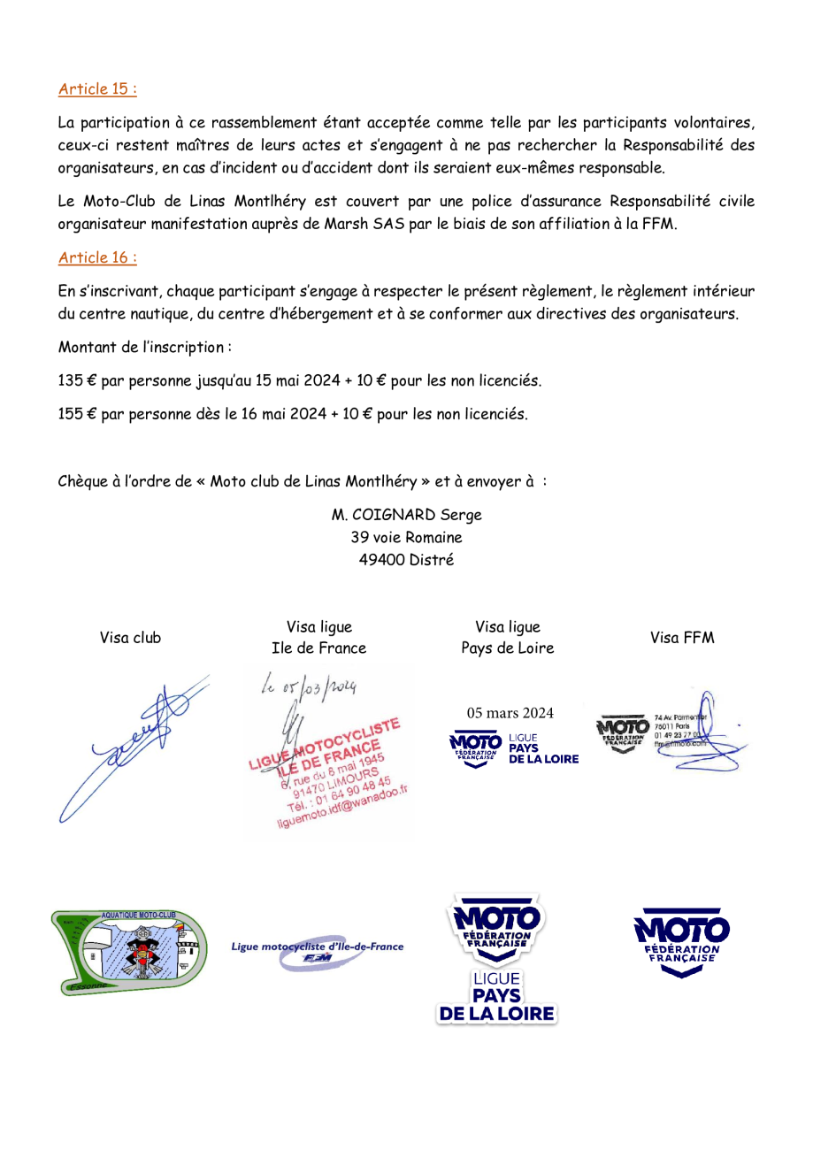 R05 - 5013 - Saumur - Règlement Particulier | FFMoto